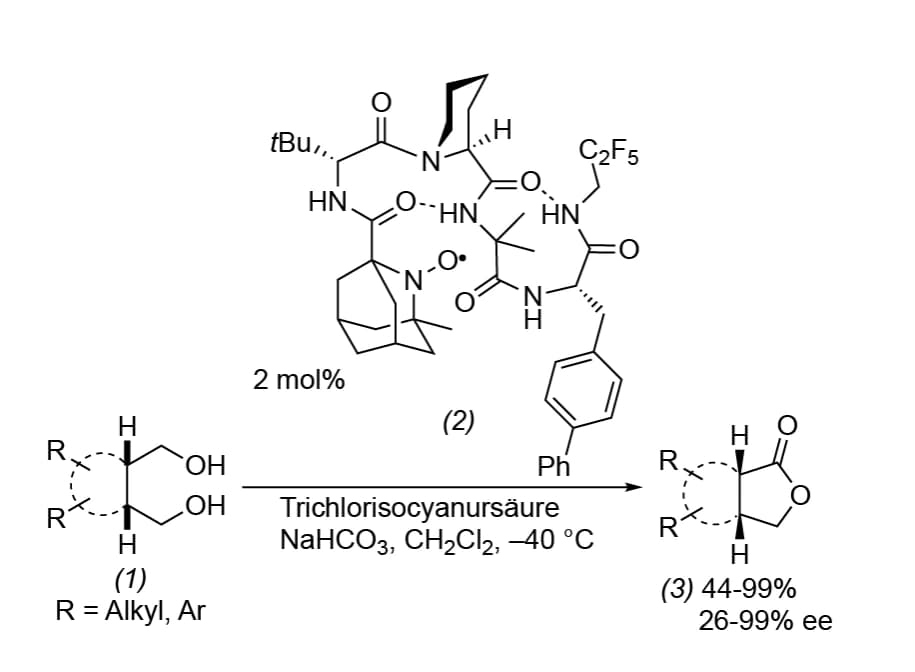 meso-Diole oxidiert und chiral gemacht