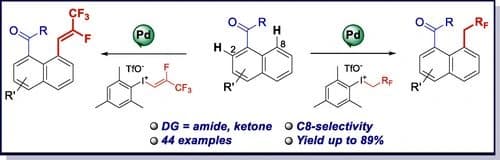 Palladium‐Catalyzed C8‐Fluoroalkylation and C8‐Fluoroalkenylation of Naphthalenes by C−H Activation