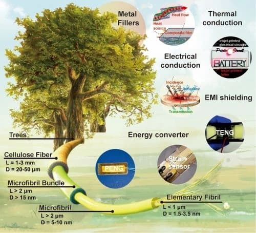 Cellulose Nanostructures as Tunable Substrates for Nanocellulose‐Metal Hybrid Flexible Composites