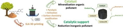 First Insight into the Catalytic Activity of Stereolithographically 3D‐Printed Tannin‐Based Carbon Architectures