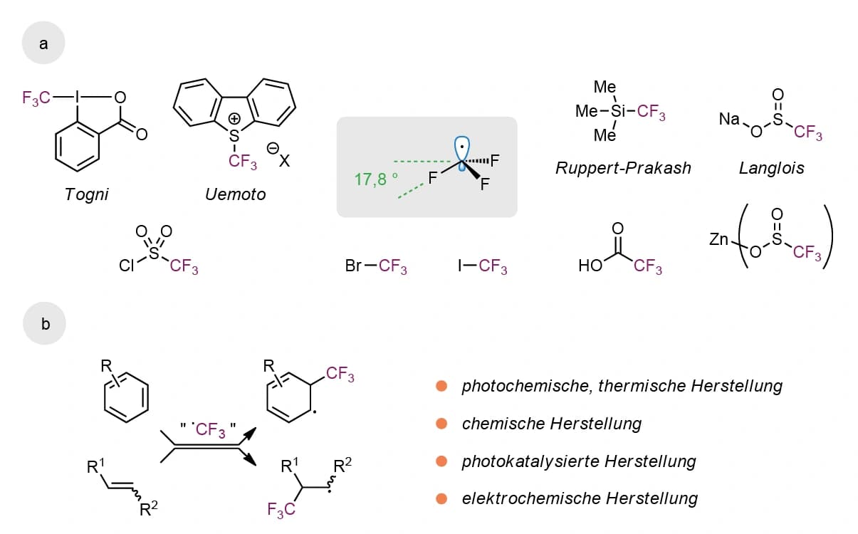 Strategien bei radikalischen Trifluormethylierungen